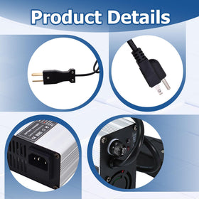 WFLNHB 36V 5A charger for EZGO TXT, angled view for easy use.