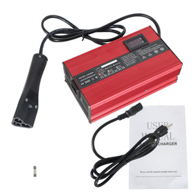WFLNHB 48V charger with triangle 3-pin plug for reliable golf cart charging at home.