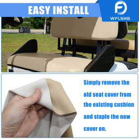 WFLNHB durable vinyl for EZGO TXT front seats withstands outdoor exposure