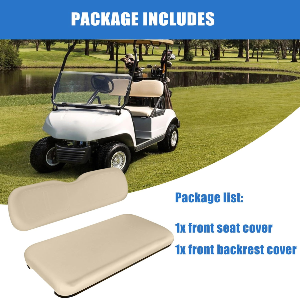 WFLNHB easy installation for EZGO TXT front seat cover replacement