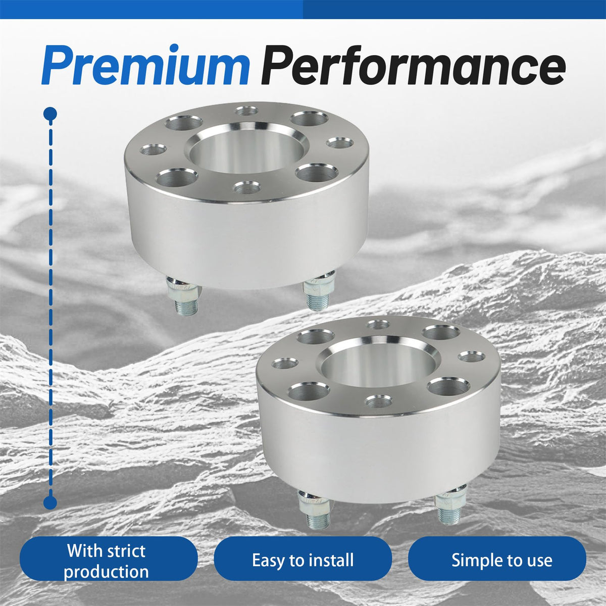 WFLNHB spacer close up shows 2in thickness and silver finish