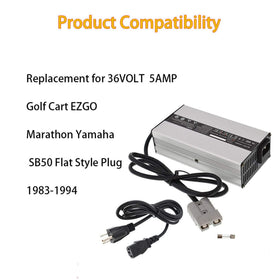 WFLNHB lead-acid compatible charger for common golf cart packs.