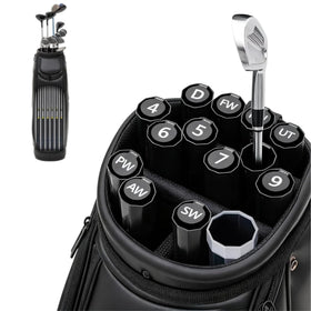 WGFOV Club Shield tube front view shows compact, organized storage prevents club loss during play.