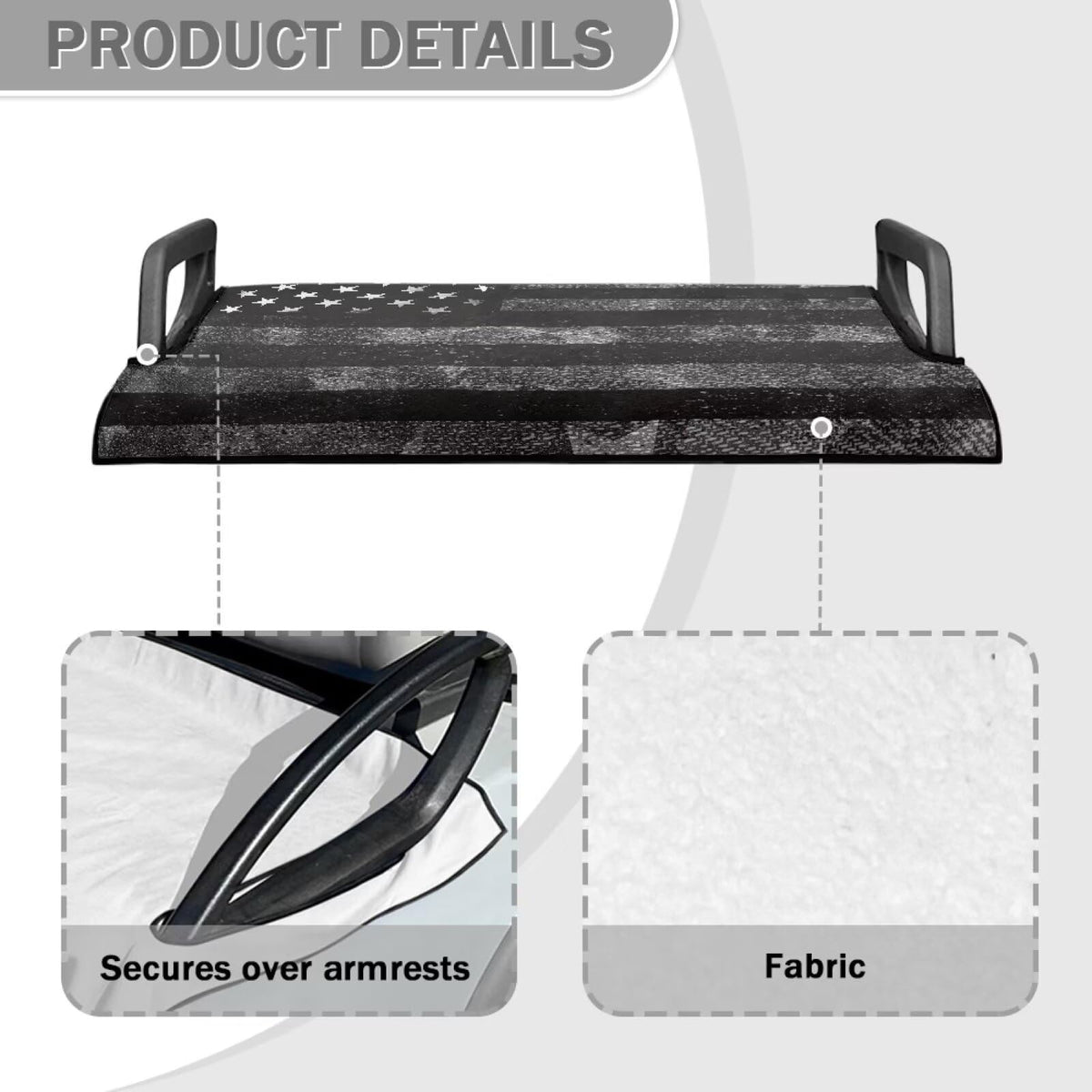 American flag pattern adds stylish touch while protecting your cart interior.