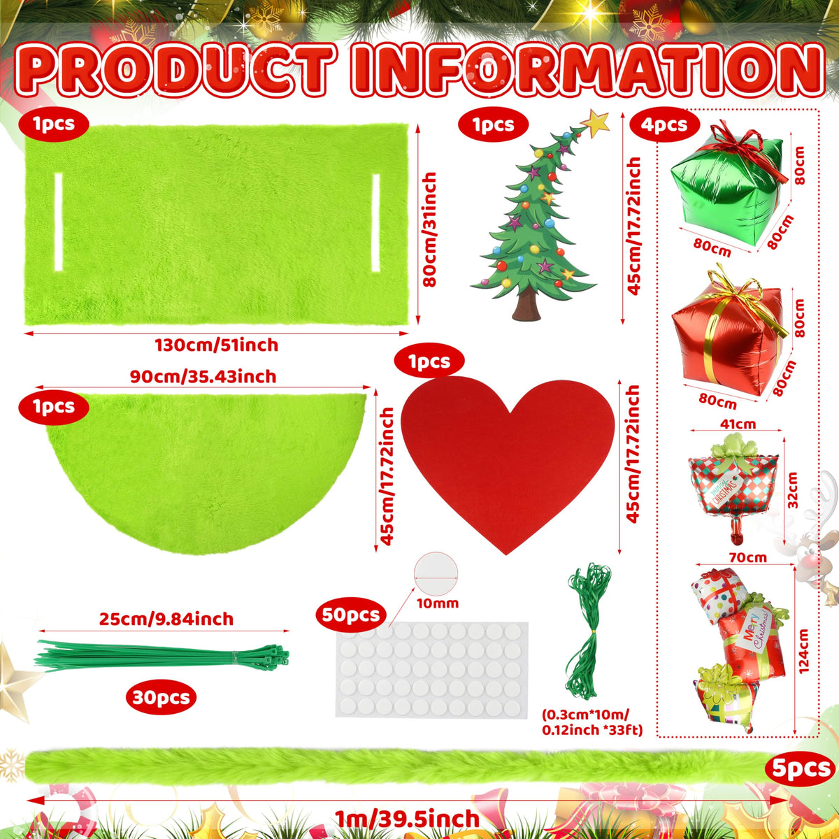 WHYMEO green pleated flag enhances visibility and holiday flair.