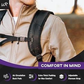 Wild Runs waterproof fabric close-up, durable polyester guards gear in rain.