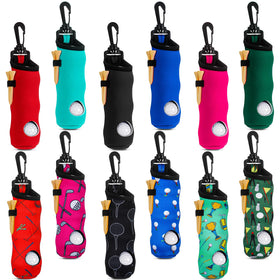 WILLBOND 12-pack neoprene golf ball pouch in multicolor for on-course organization
