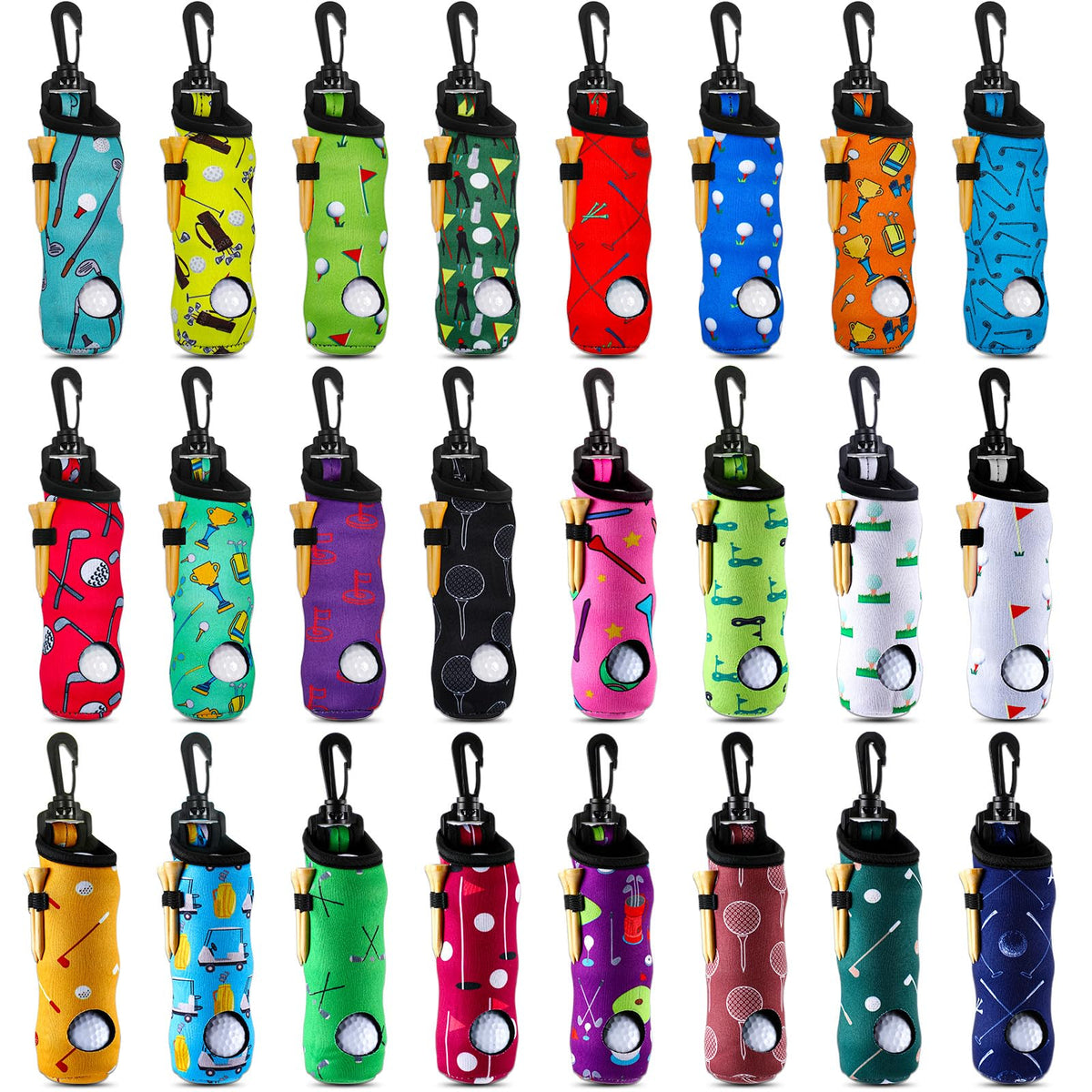 WillBond golf ball holder bag 24-pack with clip keeps balls ready for the course.
