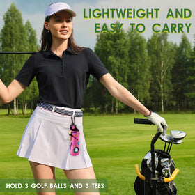 WillBond neoprene golf ball holder side view shows compact, lightweight design for easy travel.