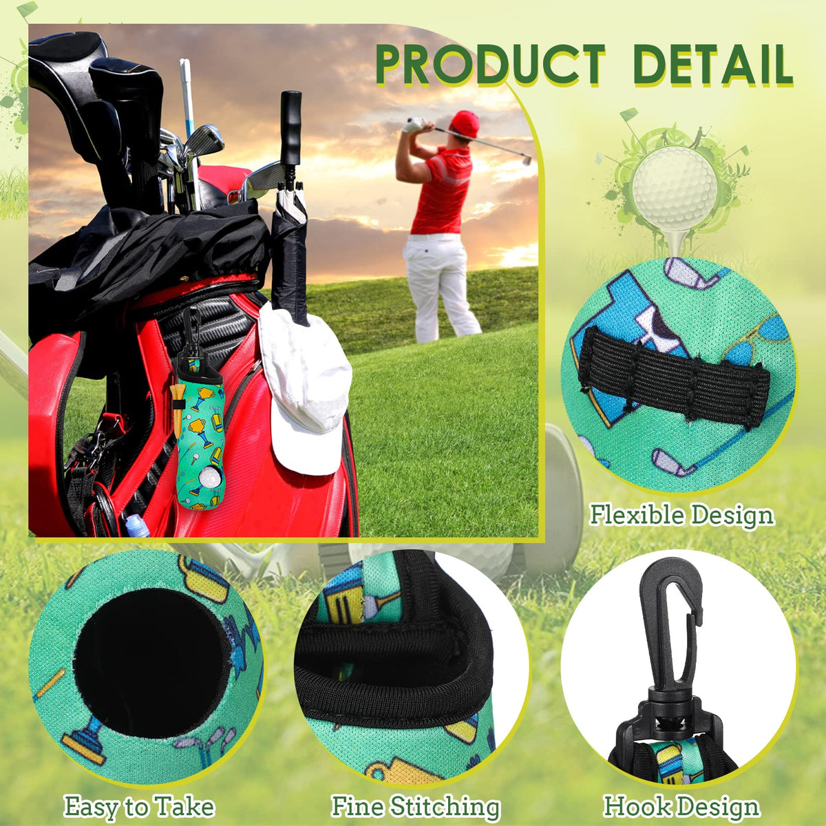 Lightweight, durable WillBond pouch resists wear and fading on the course.