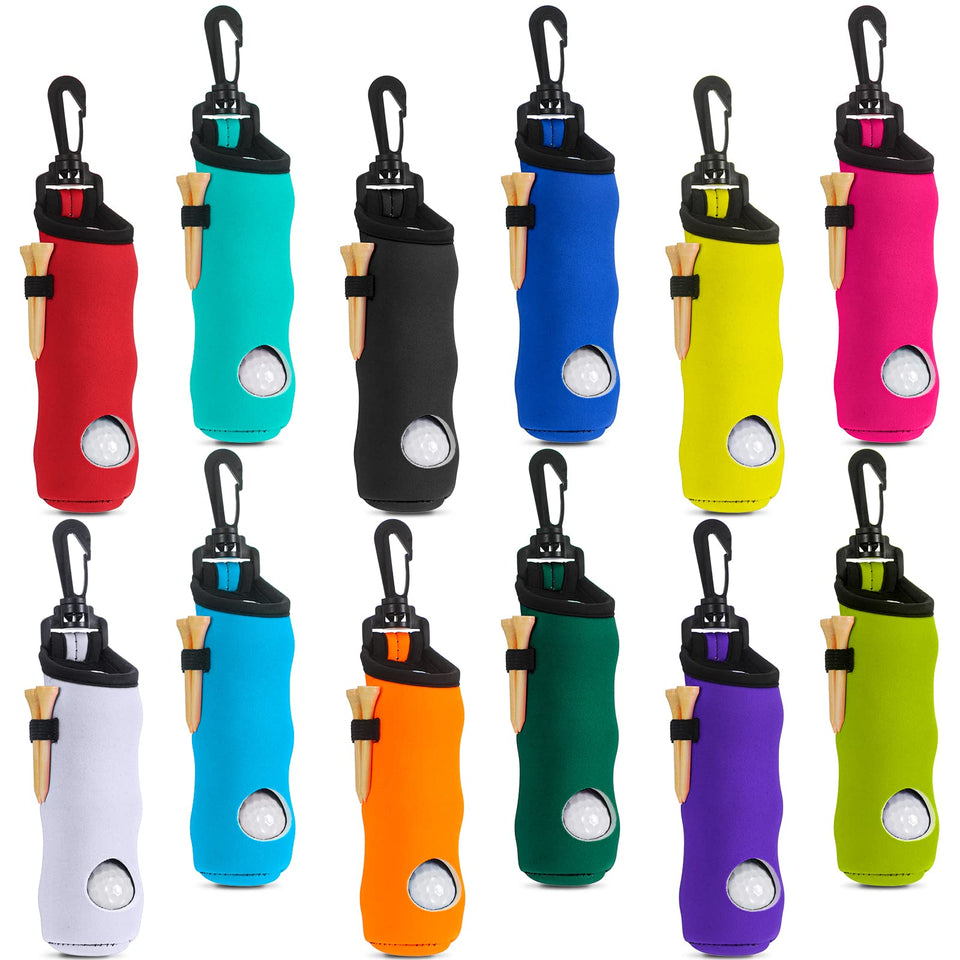 Willbond golf ball tee holder neoprene pouch in multicolor pack for easy organization