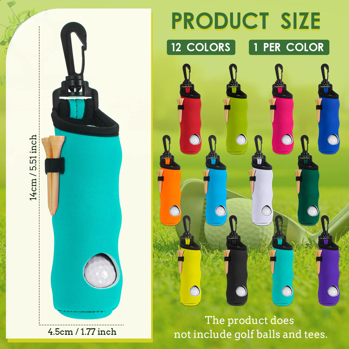Willbond golf tee holder clip with elastic band for quick access