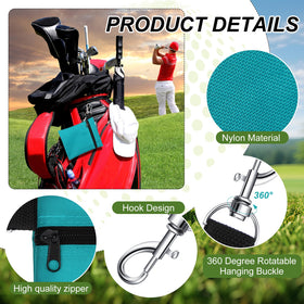 WILLBOND golf tee pouch with 360-degree clip lets you attach anywhere.