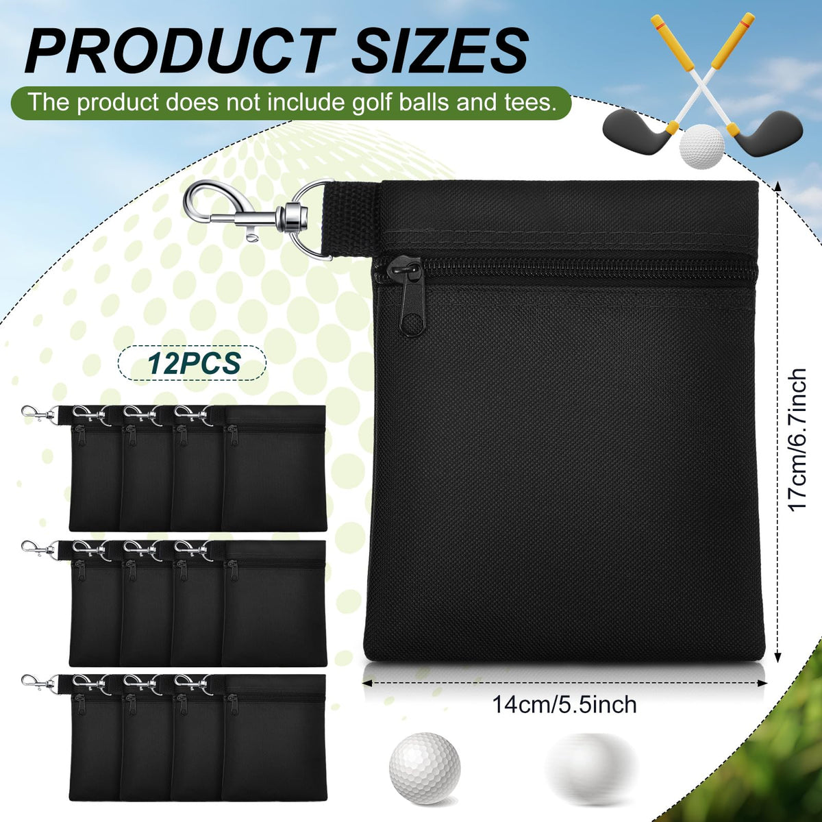 WILLBOND nylon golf pouch offers durable, reusable storage for accessories.