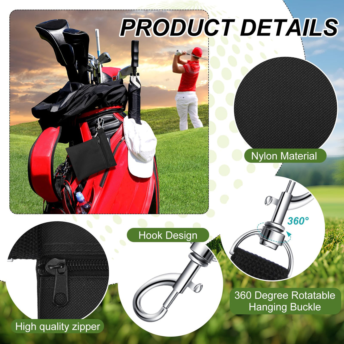 WILLBOND portable golf accessory pouch fits training and tournament needs.