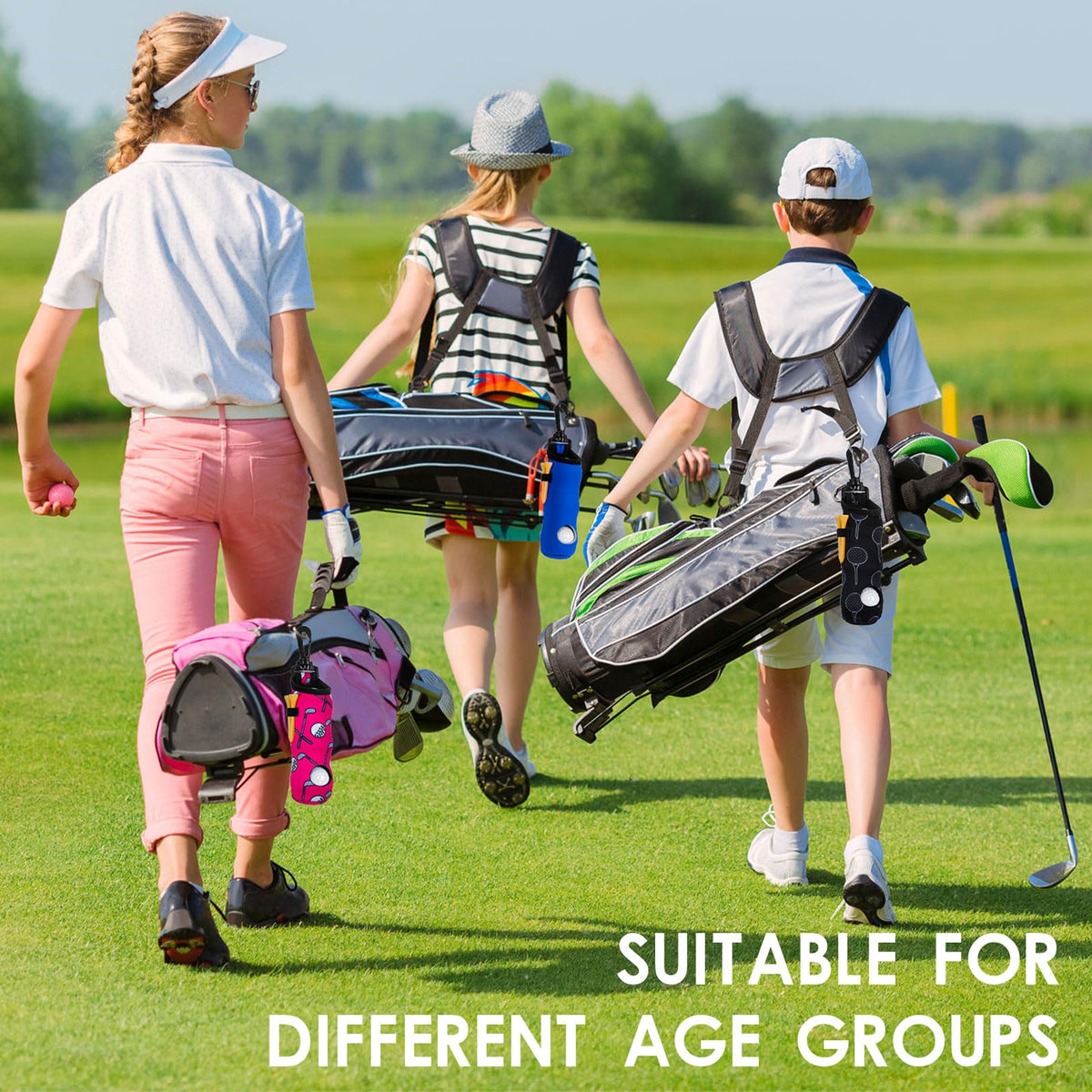 Vibrant color assortment helps you differentiate bags and styles on the greens