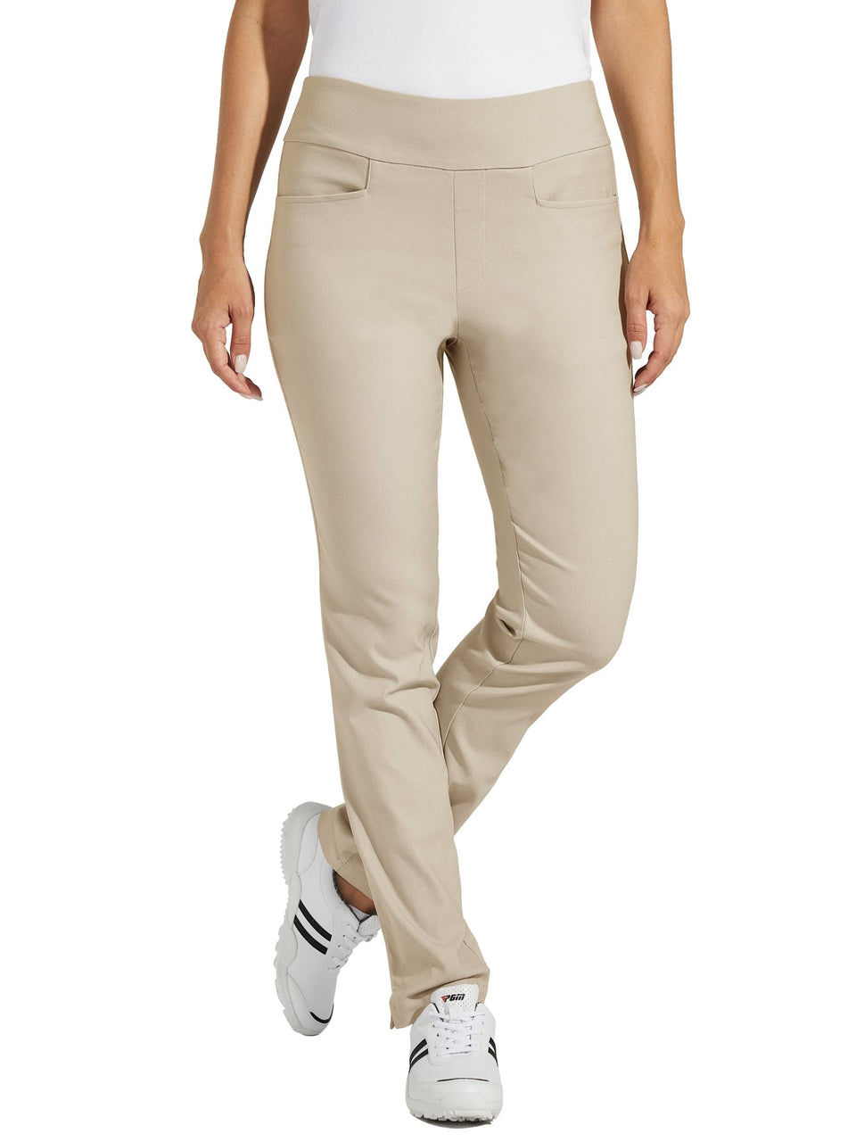 Willit women's golf pants with three pockets, ideal for storing essentials during a round.