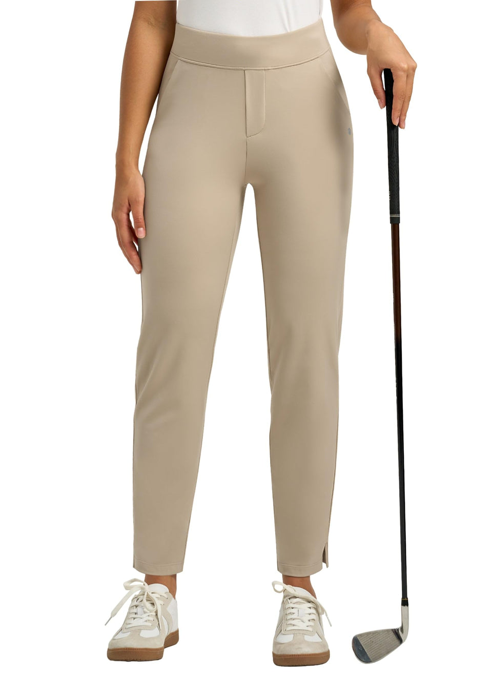 Willit women's golf pants ankle stretch view for all-day comfort