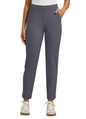 Willit pants gray side view highlighting 7/8 ankle length for versatile styling