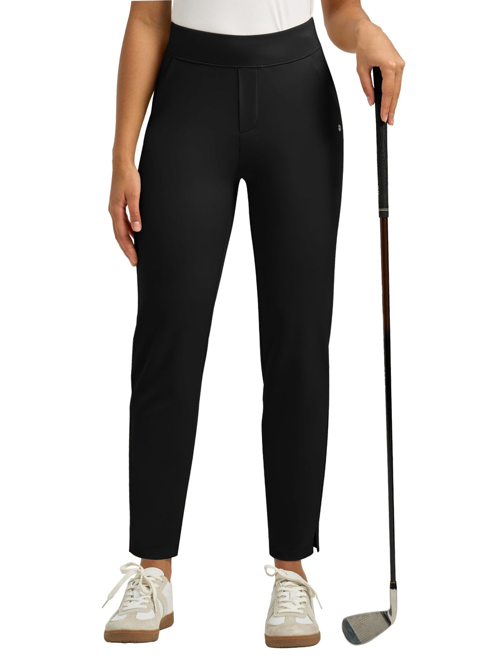Willit women's golf pants ankle-length black with stretch fabric for travel and work use