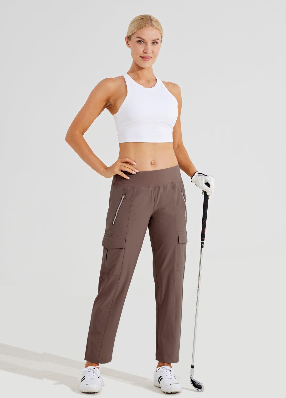 Willit brown golf pants suitable for travel, work, and daily wear
