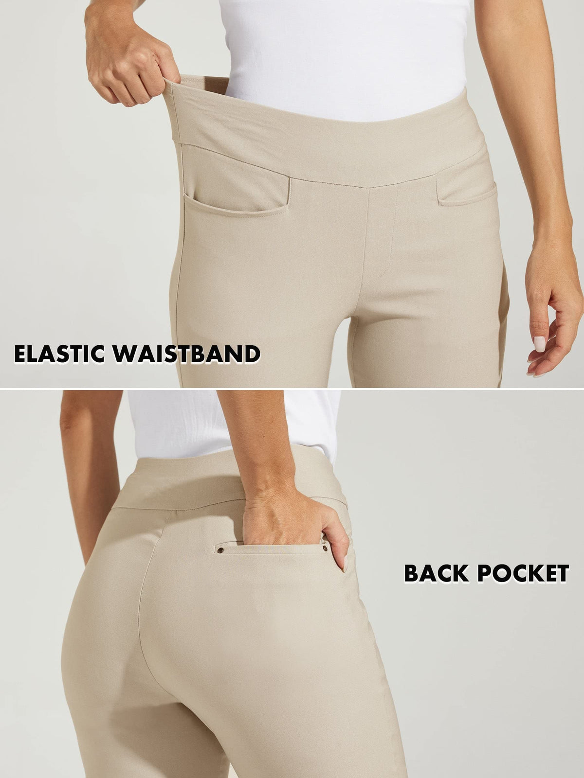 Willit golf pants with DWR finish resist light rain and stains.