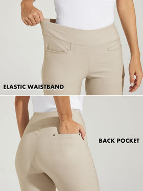 Willit golf pants with DWR finish resist light rain and stains.