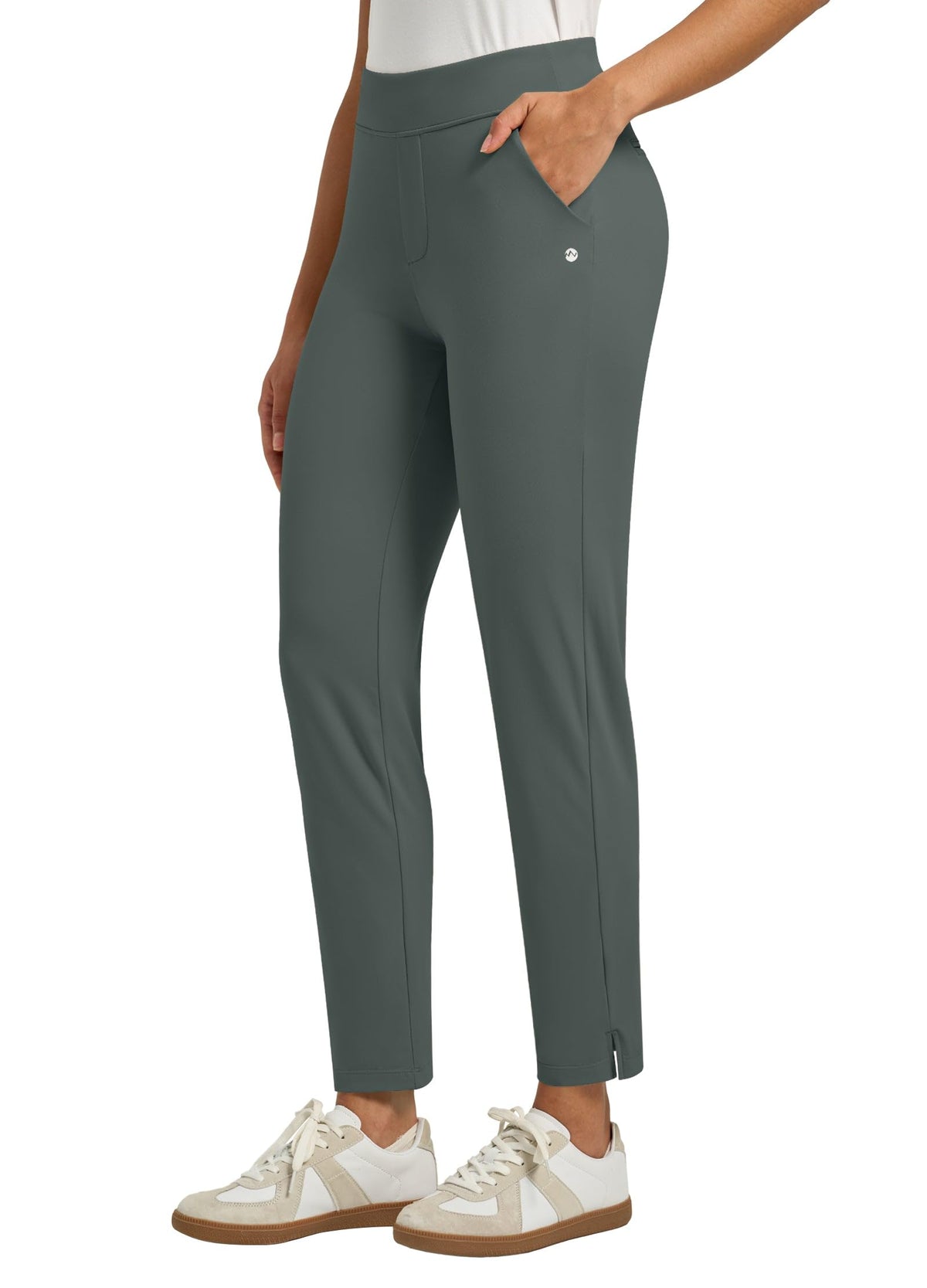 Willit pants show elastic waistband and inner drawstring for secure fit.