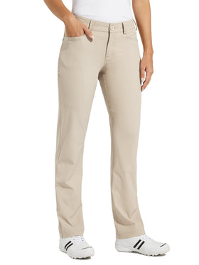 Willit women's golf pants fabric close-up highlighting breathable, stretch fabric for all-day comfort.