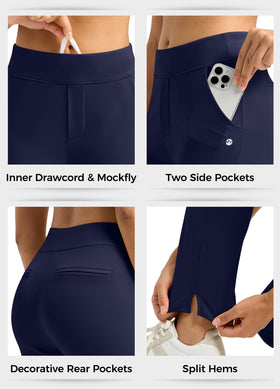 Willit women's golf pants front pockets and decorative rear pockets provide practical storage.