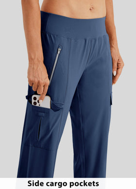 Willit women's golf pants side cargo pockets hold gloves and keys safely.