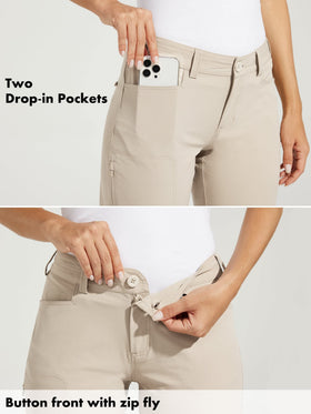 Willit UPF50 close-up on pants fabric indicating sun protection for outdoor activities.