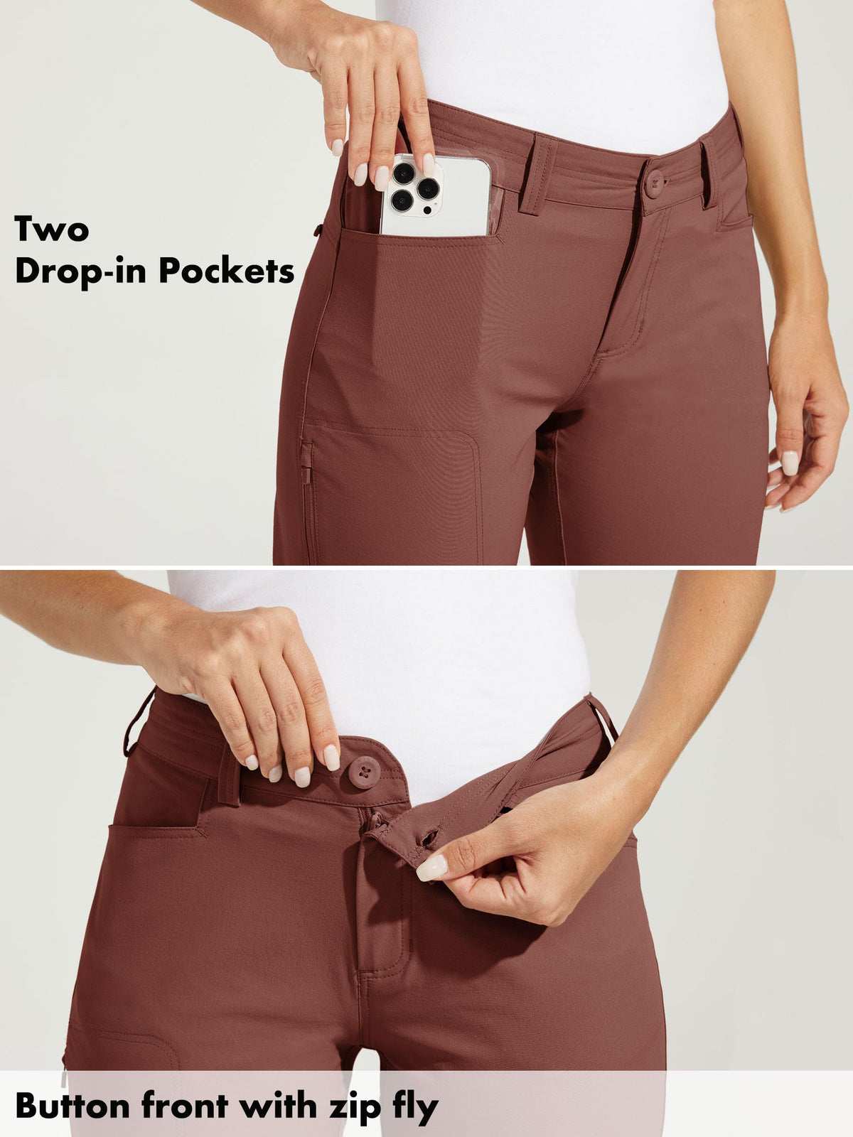 Willit women's golf pants zip back pocket secures valuables