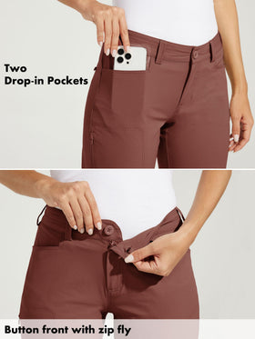 Willit women's golf pants zip back pocket secures valuables