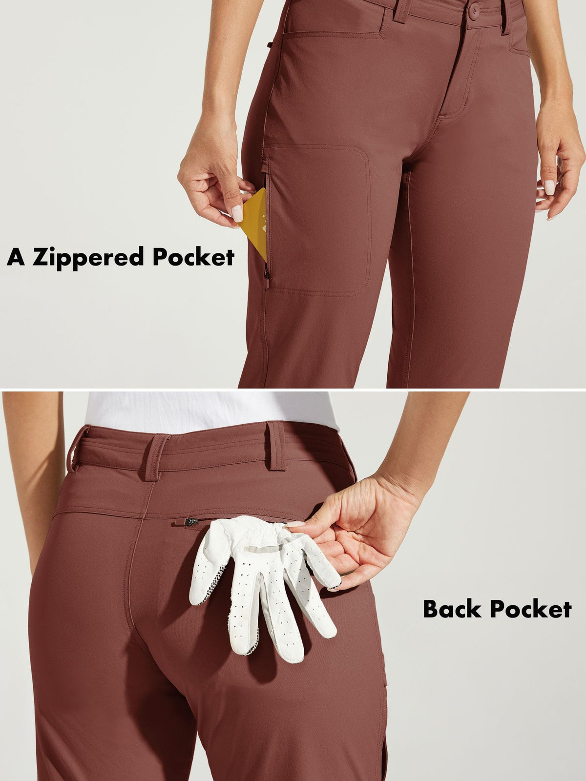 Willit women's golf pants zip thigh pocket for quick access on the go