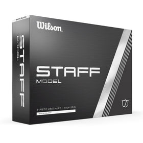 Wilson 2024 Staff Model golf balls in white, offering consistent distance and spin.