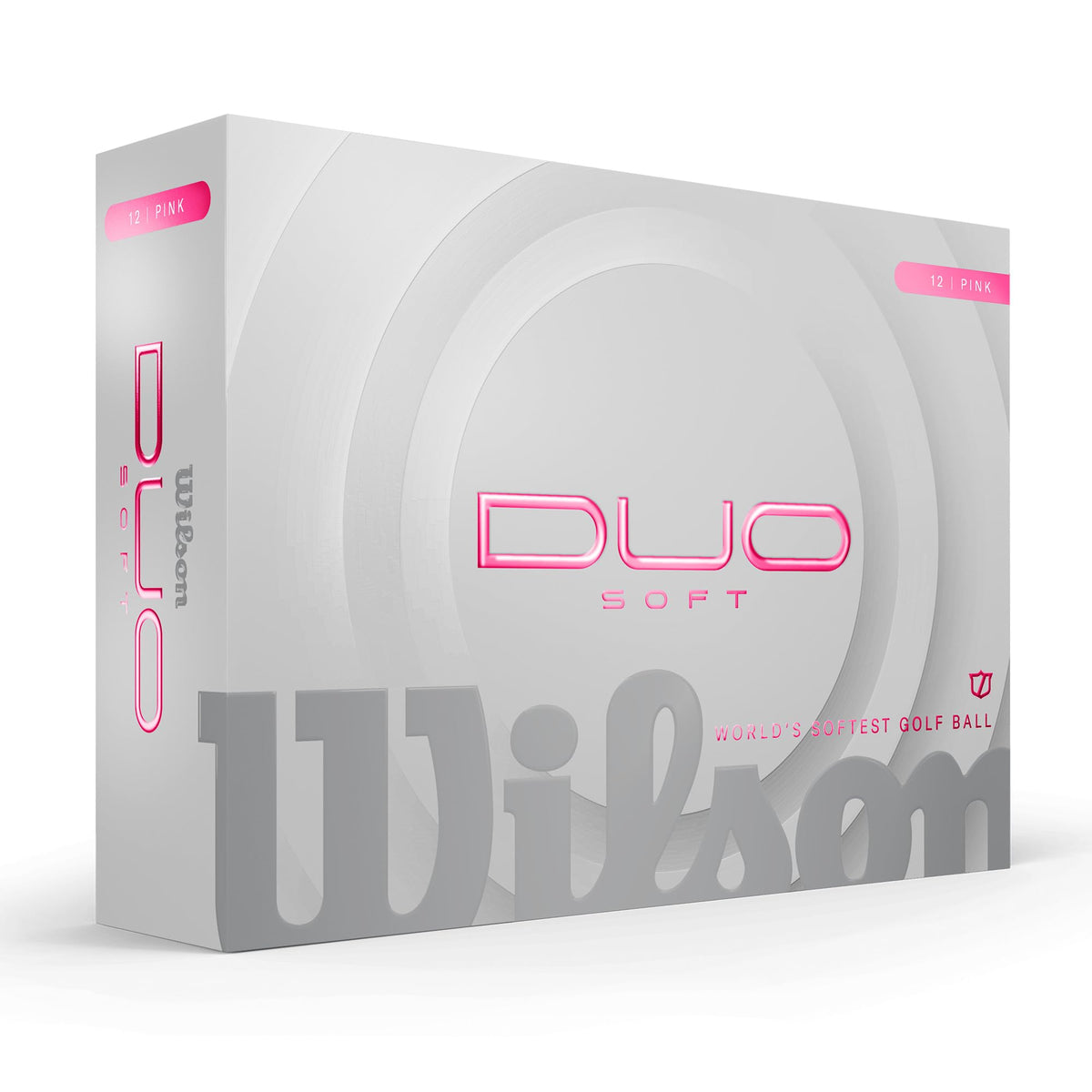Wilson 2025 Duo Soft pink ball emphasizes distance-friendly core for longer shots.
