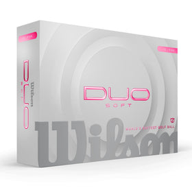 Wilson 2025 Duo Soft pink ball emphasizes distance-friendly core for longer shots.