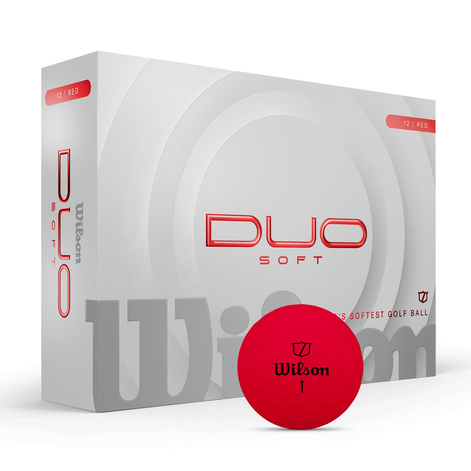 Wilson 2025 Duo Soft red balls pack—soft feel with potential longer distance.