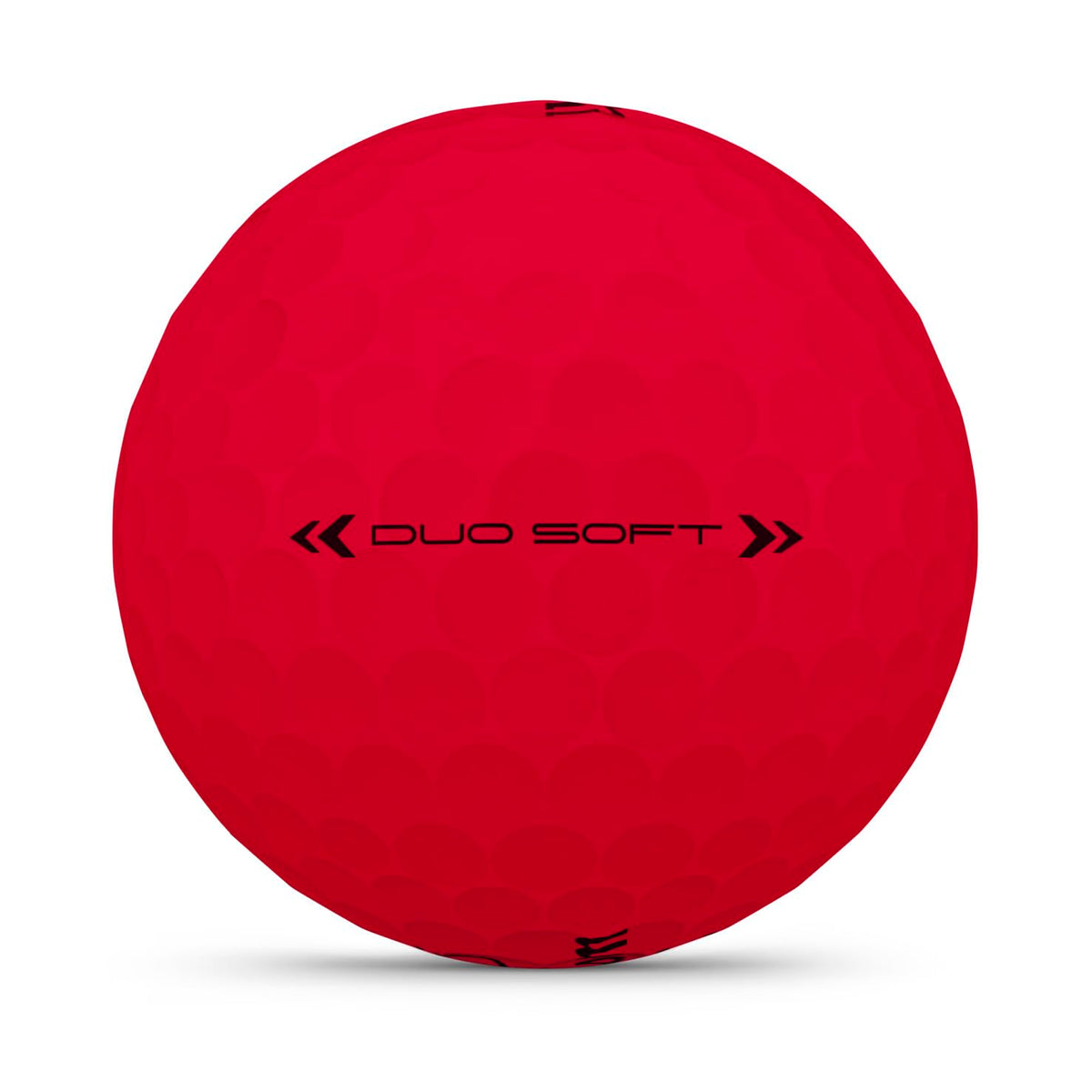 Wilson 2025 Duo Soft red ball branding close-up—clear visibility and control.
