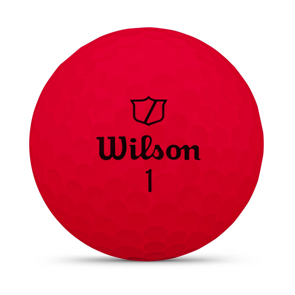 Wilson 2025 Duo Soft red ball close-up—velocity core for smooth feel.