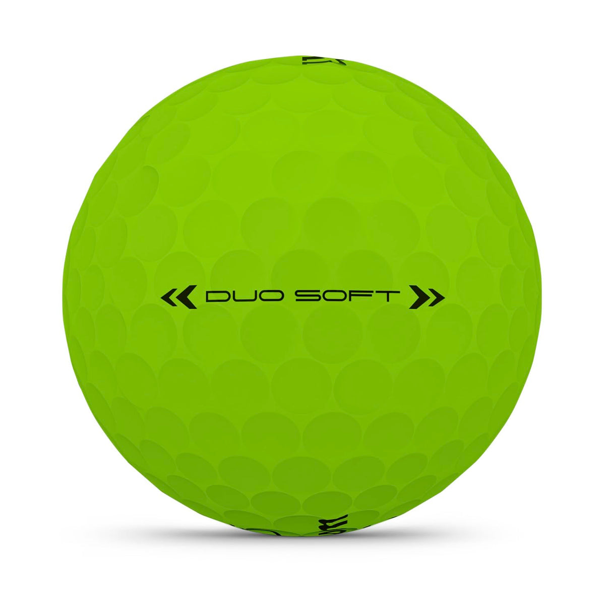Wilson 2025 Duo Soft green ball on tee demonstrates stable launch and control.