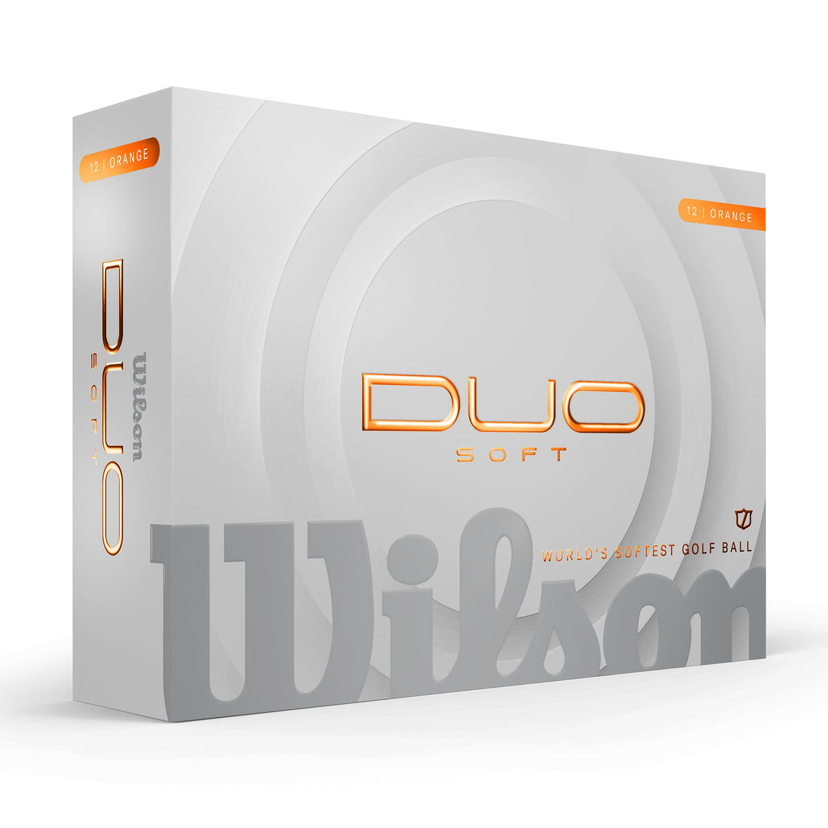 Wilson 2025 Duo Soft orange ball in flight demonstrates distance potential.
