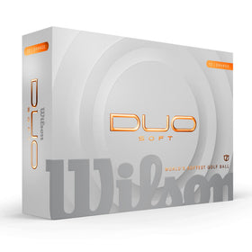 Wilson 2025 Duo Soft orange ball in flight demonstrates distance potential.