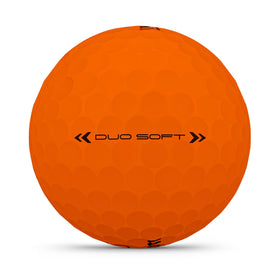Wilson 2025 Duo Soft orange ball on the tee suggests straighter flight.