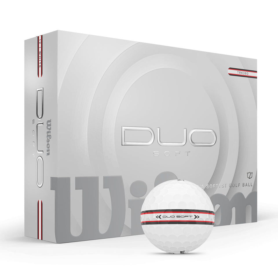 Wilson 2025 Duo Soft TRK360 ball, front view, soft feel and feedback.