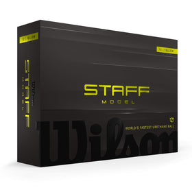 Wilson 2026 Staff Model yellow pack showing precision-focused golf balls for every round
