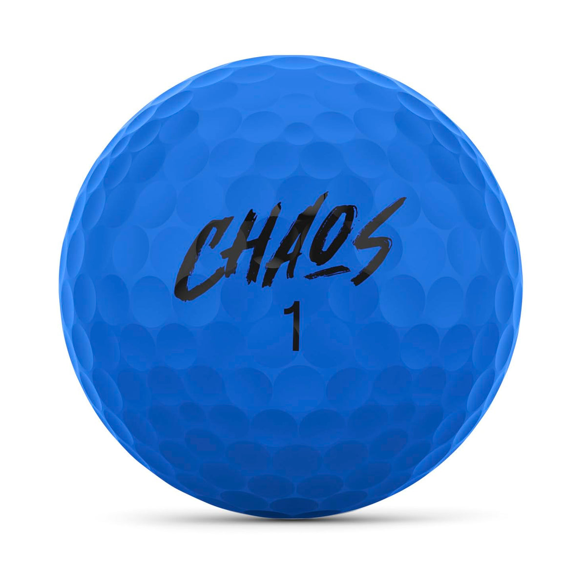 Wilson CHAOS 2024 ball close-up highlights Surlyn cover for greenside durability.