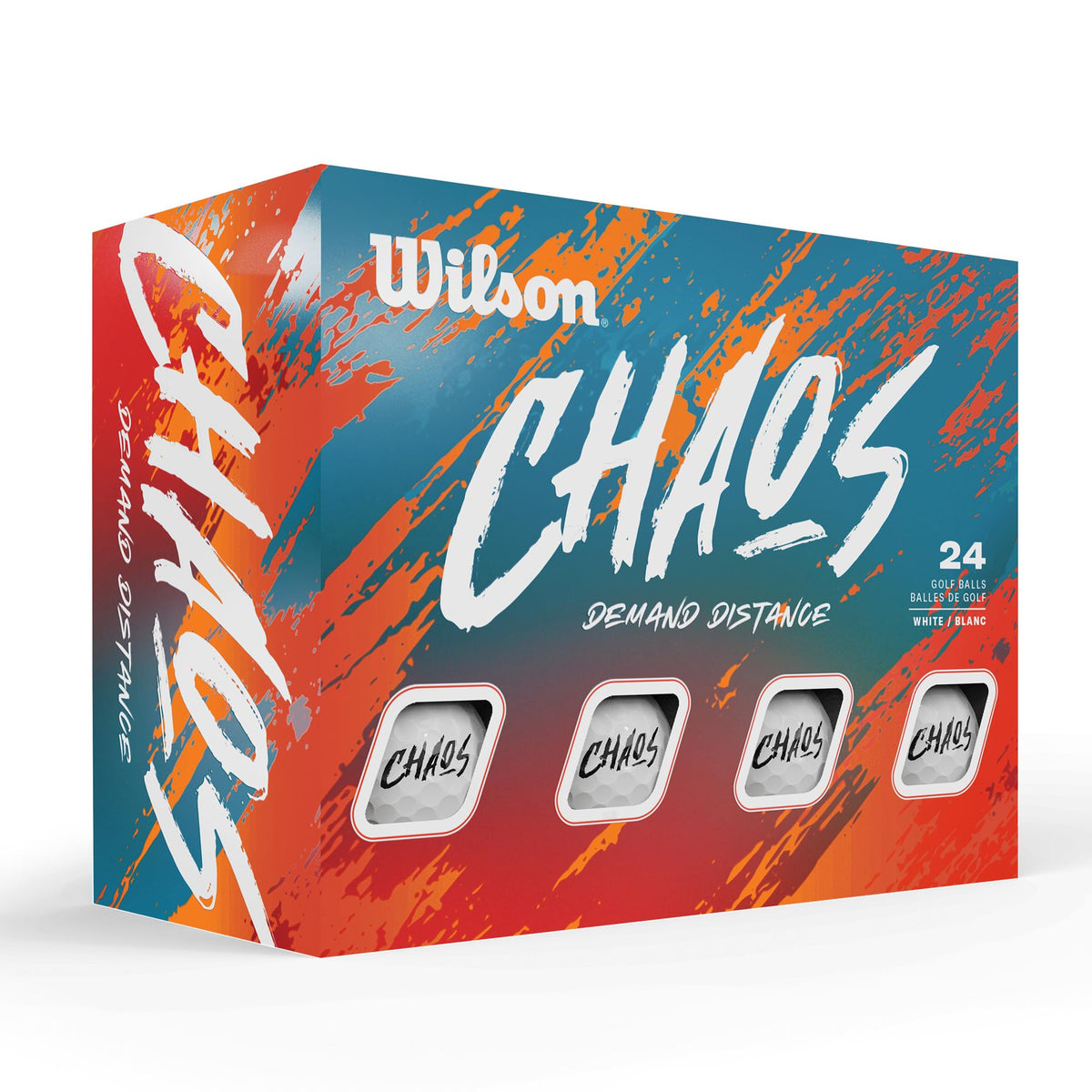 Wilson Chaos 2024 golf balls on the tee provide long distance and high visibility