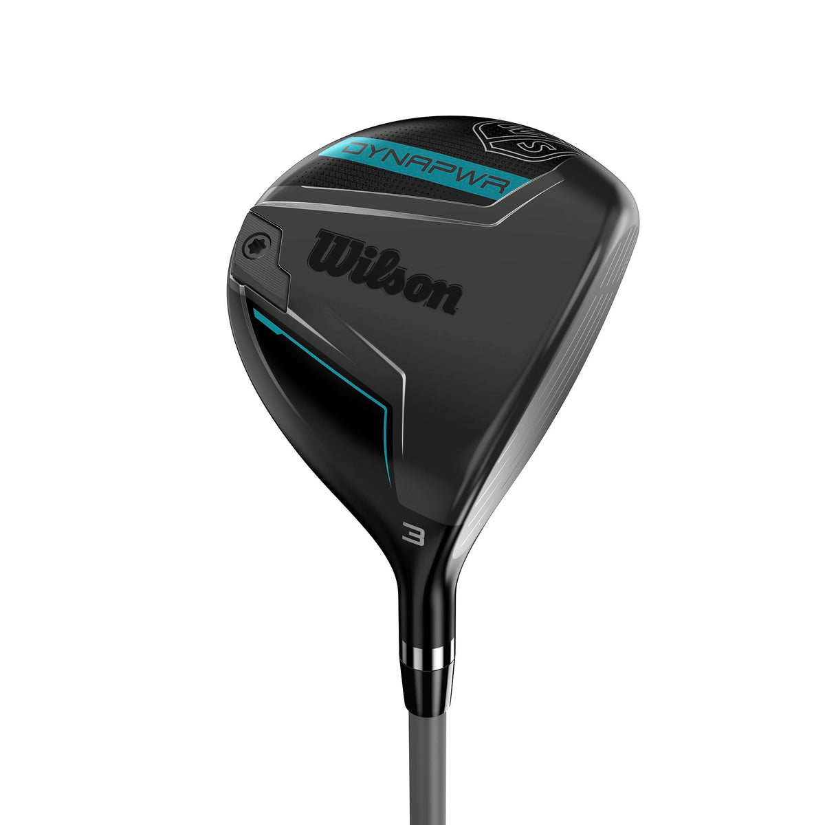 Wilson Dynapower women's fairway head front view shows aerodynamic profile for speed